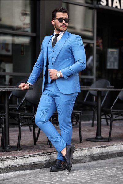 MISTER MR.PAPYON FASHION Erkek  Slim Fit Dar Yelekli Takım Elbise