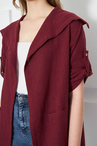 armonika Women's Burgundy Sleeve Epaulette Seasonal Jacket Arm-23y001096