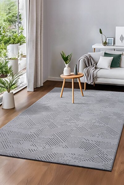 Colore Home Gri Kaymaz Taban Yıkanabilir Dekoratif Kilim Yolluk K5109