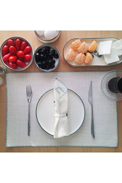 UKC Etamin Işlemelik Amerikan Servisi - 6 Adet - 30x45 Cm - Yeşil