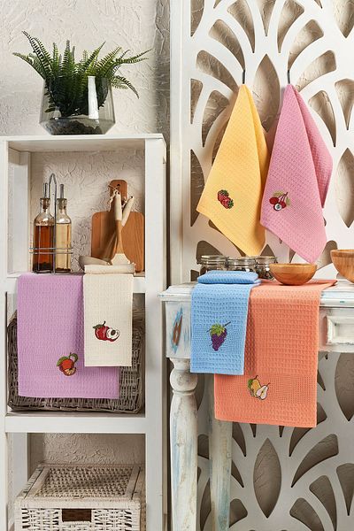 Eponj Home 40x60 Φρούτα - Σετ 6 Κεντημένες Χαρτοπετσέτες