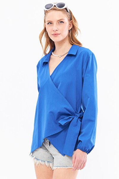 armonika Saks színes női duplasoros blúz - ARM-22Y 024025