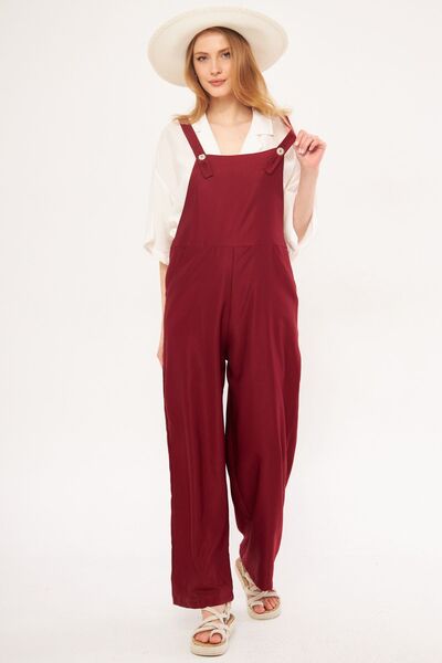 armonika Γυναικεία μπορντό φόρμα İkosi με φαρδιά πόδι κηπουρός μοντέλο ARM-24Y001043