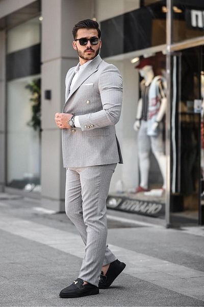 MISTER MR.PAPYON FASHION Italian Cut Double Breasted Men's Suit