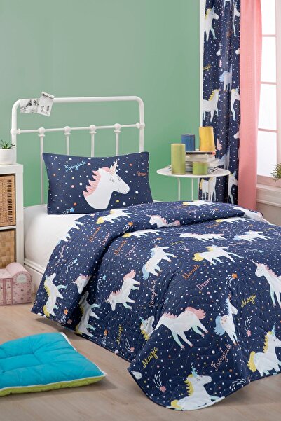Eponj Home Kapitone Yatak Örtüsü Seti Tek Kişilik MagicUnicorn Laci