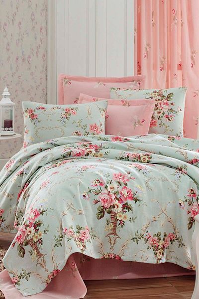 Eponj Home Dublu Natural Pique Printed Alanur Mint