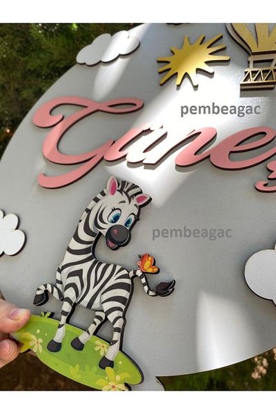 Pembe Ağaç Tasarım Atölyesi Special Concept Design Zebra Concept Παιδικό Στολίδι Πόρτας - Zebra Concept