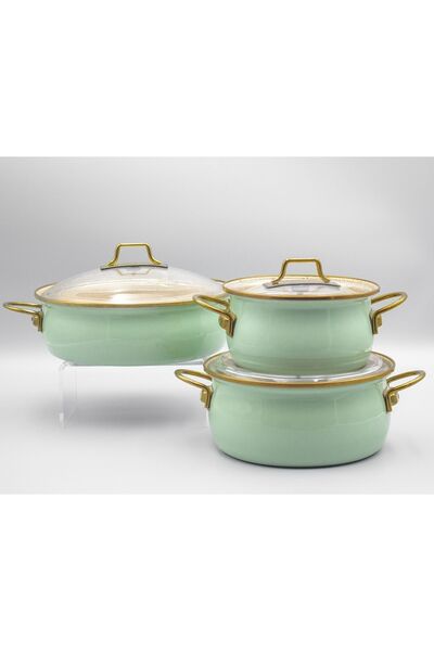 Cornella Σετ μαγειρικών σκευών Bonera Water Green 6 τεμαχίων - Εμαγιέ Hot Pot