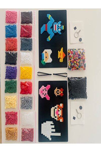 Dr.Yontuç Isı Ile Yapışan 5500 Adet Ütü Ile Yapışan Boncuk Seti, 18 Ayrı Renk Şekil Şablonlu Başlangıç Kiti