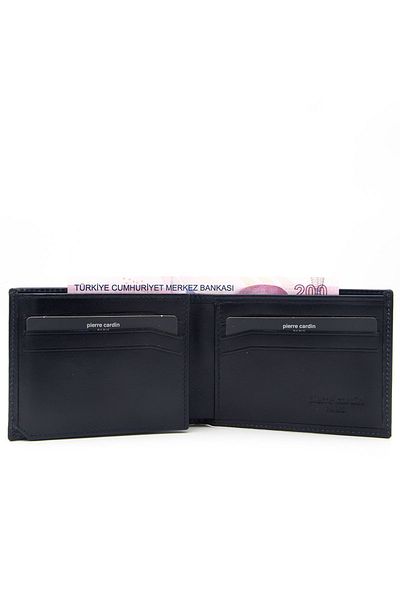 Pierre Cardin Men's Leather Wallet Navy Blue - 3234o15