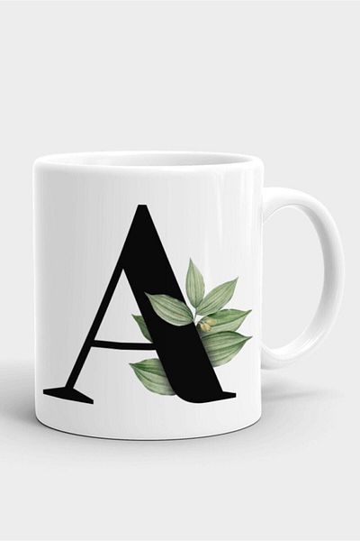 Fotografyabaskı Porcelain White Mug with Letter A
