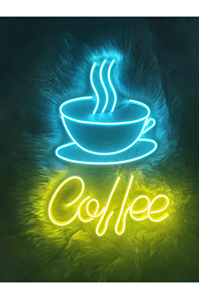 dekoraven Coffee Neon Led Tabela Neon Dekoratif Duvar Aydınlatması(50x35cm)
