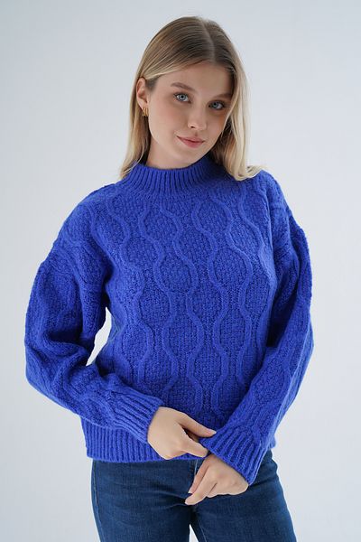 Trist Star Pulover Saks Color Oversize Half Fisherman Walk Tricot - Tricotat Fagure și Fire Speciale