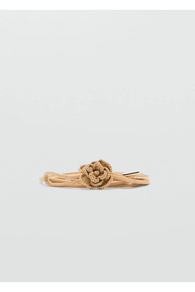 MANGO Woman Braid Patterned Floral Belt