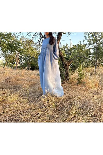 EMZEYN Cotton Texture Island Muslin Dress