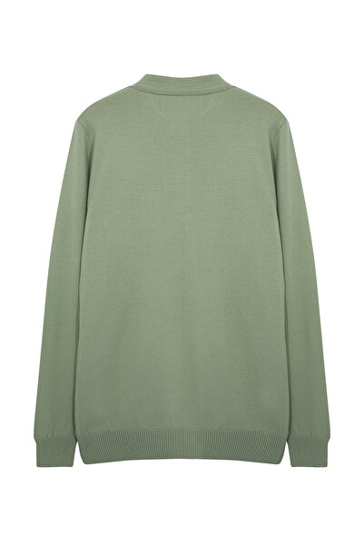 Trendyol Collection Ανοιχτό πράσινο Στενό Πλεκτό πουλόβερ με λαιμόκοψη και υφή TMNAW25KZ00031