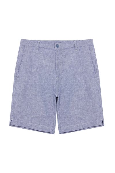 Trendyol Collection Μπλε λινό, κανονικό σορτς και βερμούδες - TMNSS24SR00078