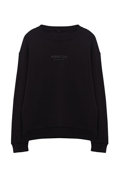 Trendyol Collection Φούτερ με στάμπα σε μαύρο ανάγλυφο μεγάλο μέγεθος - TMNAW25SW00088