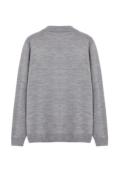 Trendyol Collection Gray Slim Slim Fit Crew Neck Textured Knitwear Sweater Tmnaw25Kz00031