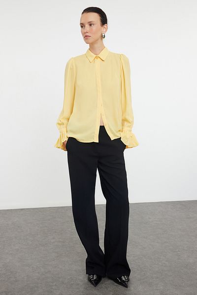 Trendyol Collection Spanish Sleeve Yellow Woven Shirt - TWOAW22GO0487