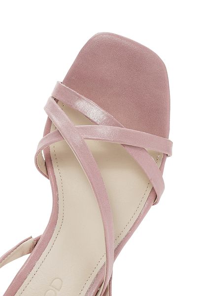 Derimod Pink Thin Heeled Leather Women's Sandals - Banded 24SFD405032