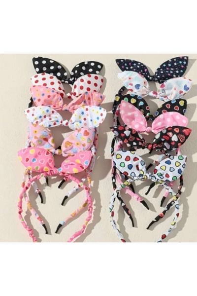 ÇEÇEN HOME Coroana fetelor - (2 buc.) urechi de iepure și benzi de păr