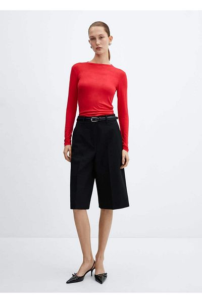 MANGO Woman Langärmeliges T-Shirt mit Rundhalsausschnitt