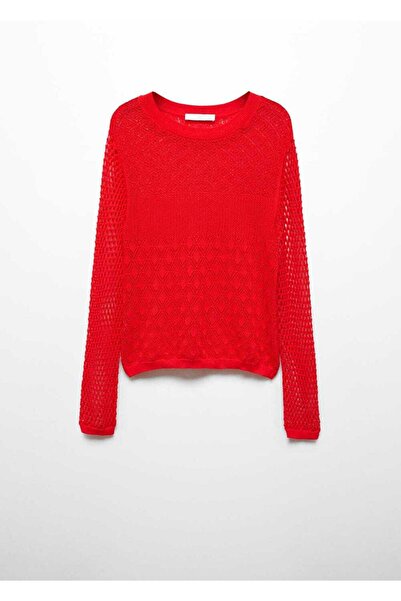 MANGO Woman Ajur detaylı triko kazak