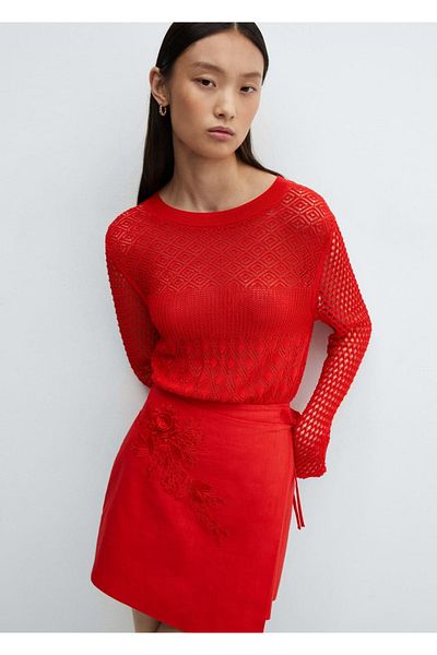 MANGO Woman Knitwear Sweater - Openwork Detail