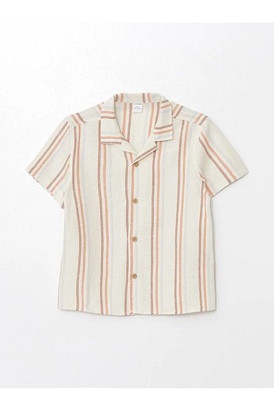 LC Waikiki LCW Baby Resort Collar für Baby Jungen - Kurzärmliges gestreiftes Hemd
