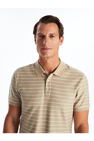 LC Waikiki Ανδρικό μπλουζάκι με ριγέ πόλο λαιμόκοψη - κοντό μανίκι