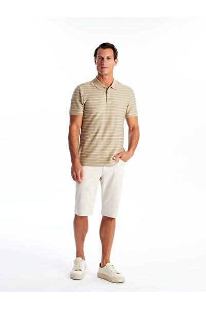 LC Waikiki Ανδρικό μπλουζάκι με ριγέ πόλο λαιμόκοψη - κοντό μανίκι