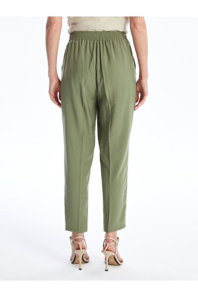 LC Waikiki Rovné mušelínové dámské kalhoty s elastickým pasem