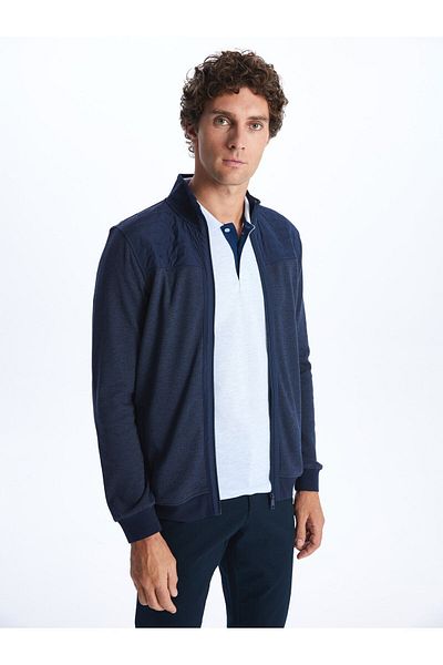 LC Waikiki Men's Zippered Stand Collar Long Sleeve Sweatshirt