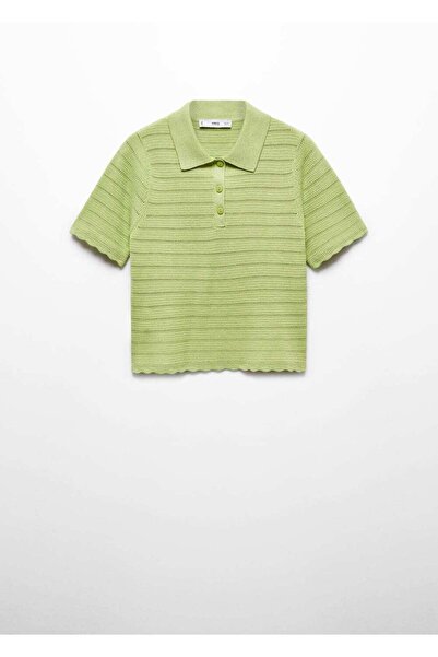 MANGO Woman Short-Sleeved Polo Collar Sweater