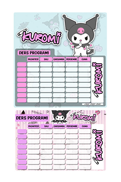 ca kay bu Kuromi Haftalık Ders Programı Sticker