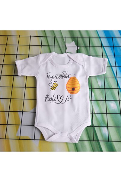soft wing Teyzesinin Balı Yazılı Pamuklu Bebek Zıbını