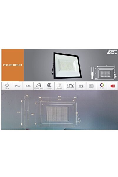 şavk 300W 865 24000lm SLIM LED PROJEKTÖR SMD ŞAVK BEYAZ İŞİK 6500K