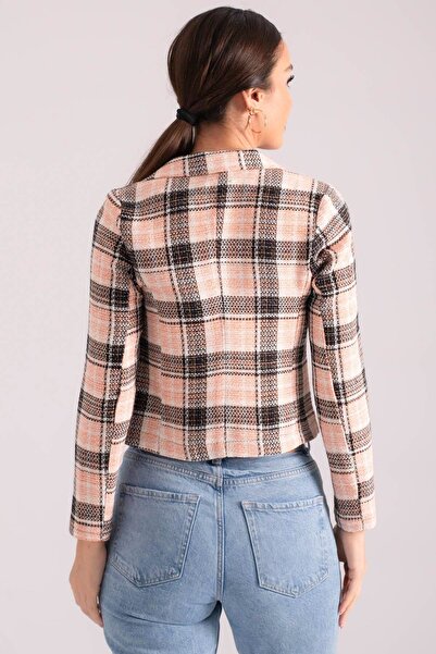 armonika Жіноча світло-помаранчева двобортна куртка з тувітним коміром ARM24K001014