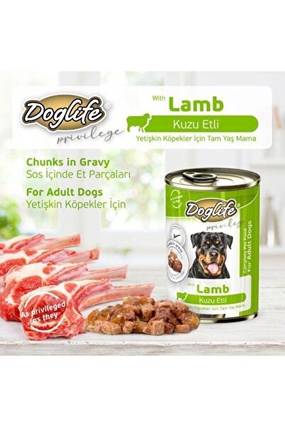 Doglife Kuzu Etli Yetişkin Köpek Konservesi 400gr 1 Adet