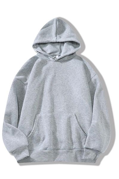 MODAGEN Φούτερ Unisex Γκρι Απλό Basic με κουκούλα