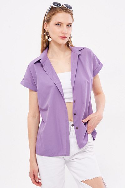 armonika Lilac Women's Shirt - Short Sleeve, ARM-19Y001065