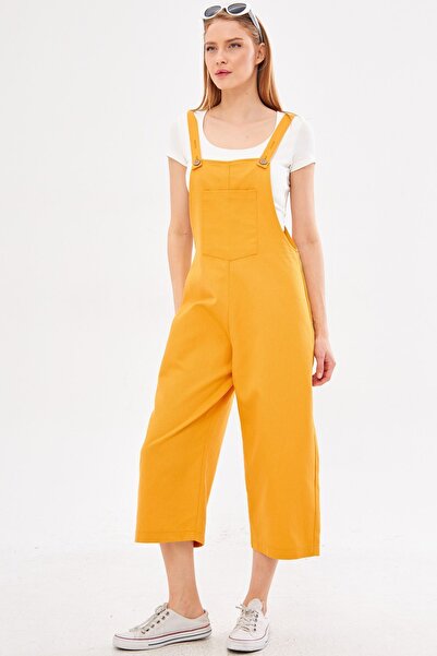 armonika Mustard Women's Gardener Jumpsuit - ARM-20K001117