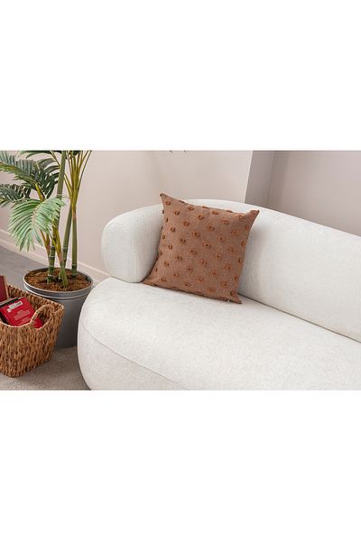 EVOTTO HOME COLLECTİON Декоративна калъфка за възглавница от ленен плат на точки 43x43