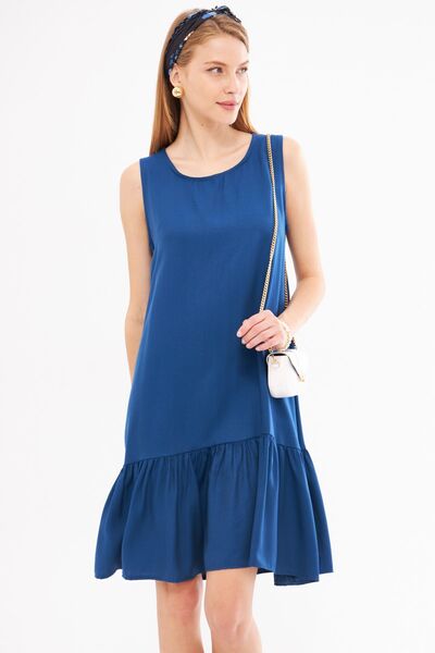 armonika Tamnoplava haljina bez rukava sa volanima - ARM-18Y001156