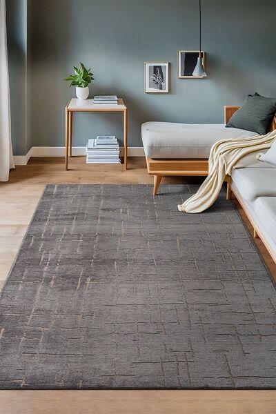 Colore Home Antrasit Kaymaz Taban Yıkanabilir Dekoratif Kilim Yolluk K5108
