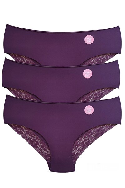 Miss Blue Moon Dikişsiz İz Yapmaz Lazer Kesim Dantelli Külot 3'lü 3166