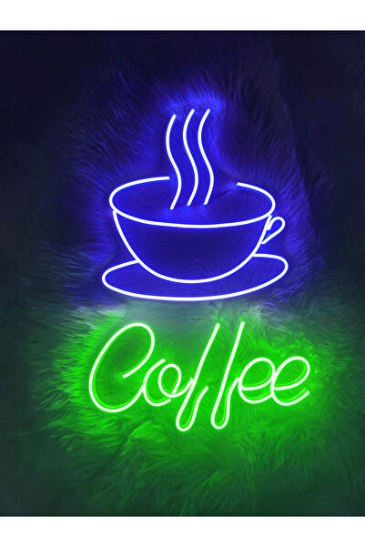 dekoraven Coffee Neon Led Tabela Neon Dekoratif Duvar Aydınlatması(50x35cm)