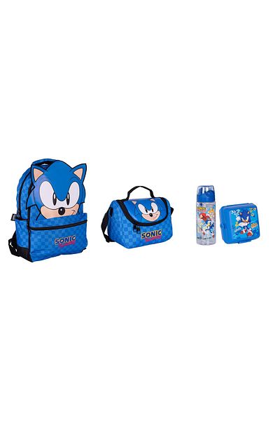 Sonic Set ghiozdan tridimensional albastru - 4 buc
