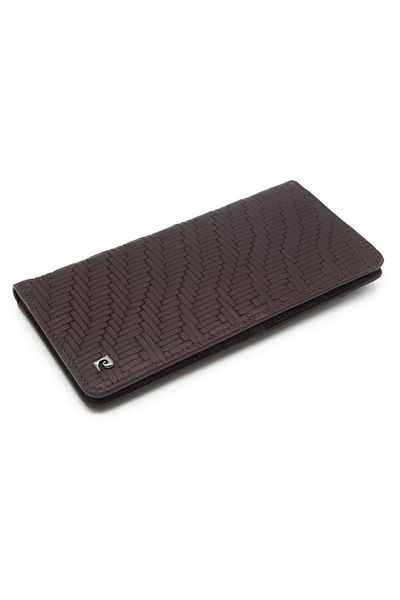 Pierre Cardin Men's Leather Wallet - Brown Knitted Pattern, 11055k2r